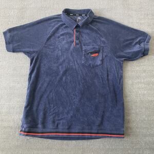 Nike‎ SB Deck Terry Polo Shirt Men S Navy Blue Skaterboarding Casual Knit Preppy